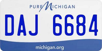 MI license plate DAJ6684