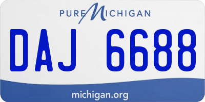 MI license plate DAJ6688