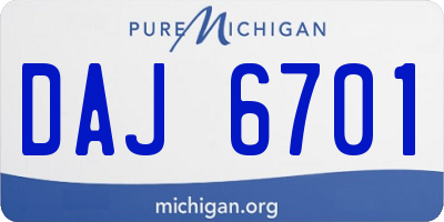 MI license plate DAJ6701