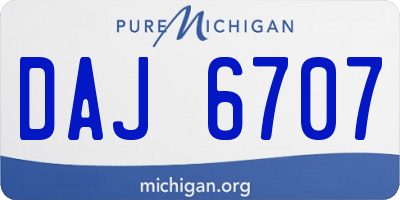MI license plate DAJ6707