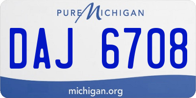 MI license plate DAJ6708
