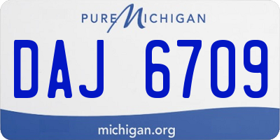 MI license plate DAJ6709