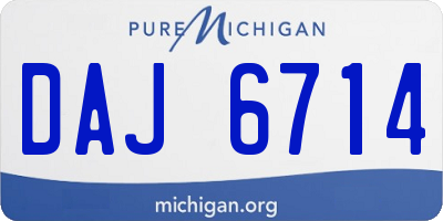MI license plate DAJ6714