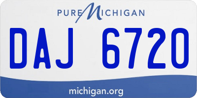 MI license plate DAJ6720