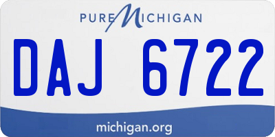 MI license plate DAJ6722