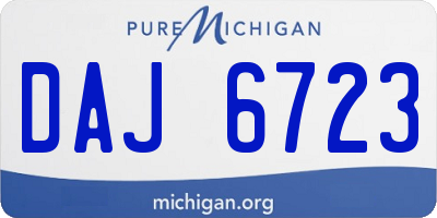 MI license plate DAJ6723