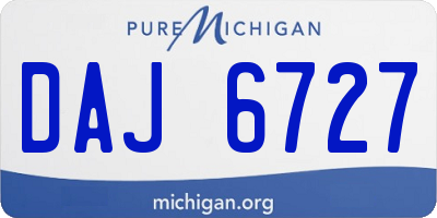 MI license plate DAJ6727