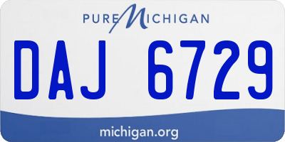 MI license plate DAJ6729