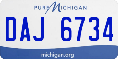 MI license plate DAJ6734