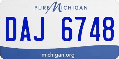 MI license plate DAJ6748