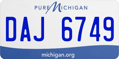 MI license plate DAJ6749