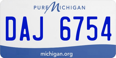 MI license plate DAJ6754