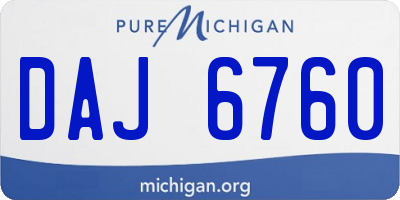 MI license plate DAJ6760