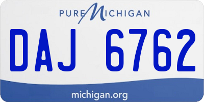MI license plate DAJ6762