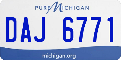 MI license plate DAJ6771
