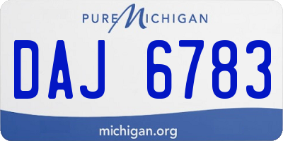 MI license plate DAJ6783