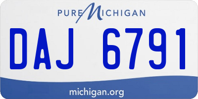MI license plate DAJ6791