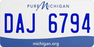 MI license plate DAJ6794
