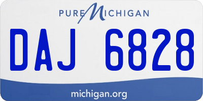 MI license plate DAJ6828