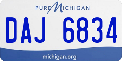 MI license plate DAJ6834