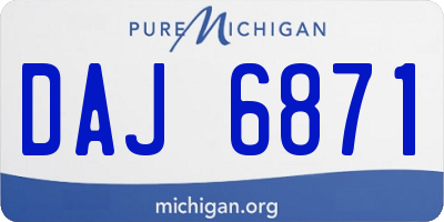MI license plate DAJ6871