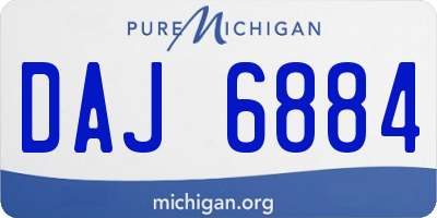 MI license plate DAJ6884
