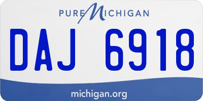 MI license plate DAJ6918