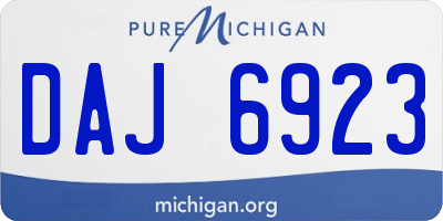 MI license plate DAJ6923