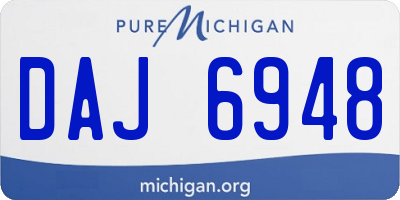 MI license plate DAJ6948