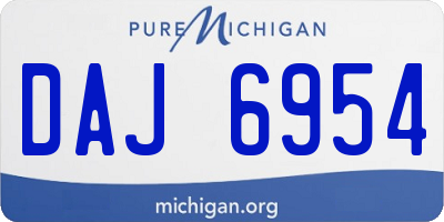 MI license plate DAJ6954