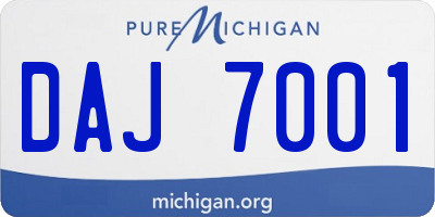 MI license plate DAJ7001