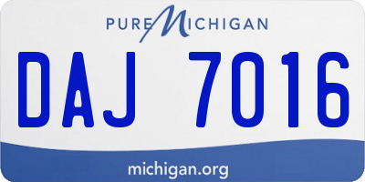 MI license plate DAJ7016
