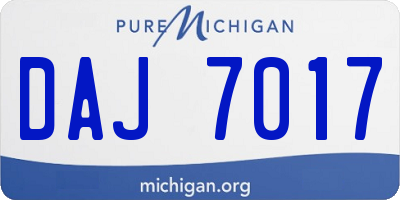 MI license plate DAJ7017