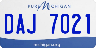 MI license plate DAJ7021