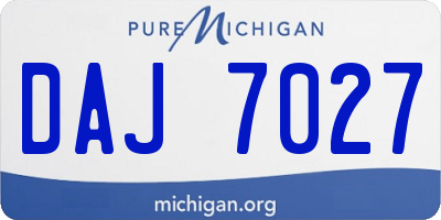 MI license plate DAJ7027