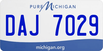 MI license plate DAJ7029