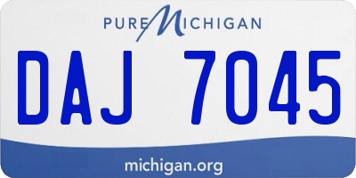 MI license plate DAJ7045