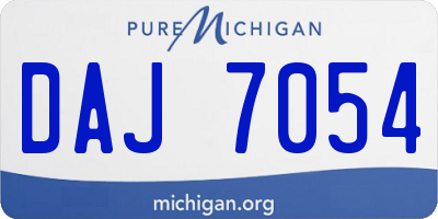 MI license plate DAJ7054