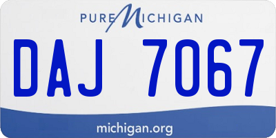 MI license plate DAJ7067