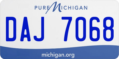 MI license plate DAJ7068