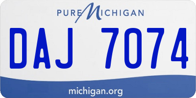 MI license plate DAJ7074
