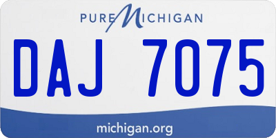 MI license plate DAJ7075