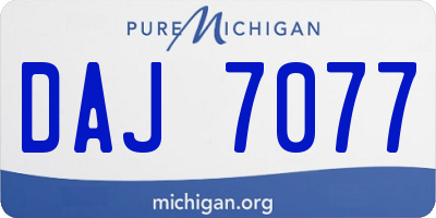 MI license plate DAJ7077