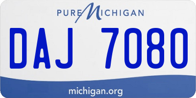MI license plate DAJ7080