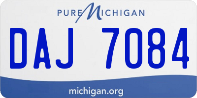 MI license plate DAJ7084