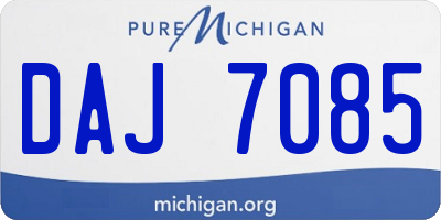 MI license plate DAJ7085