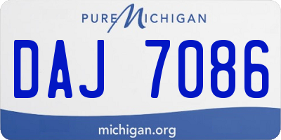 MI license plate DAJ7086