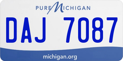 MI license plate DAJ7087