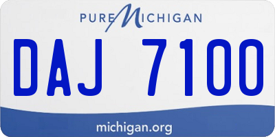MI license plate DAJ7100