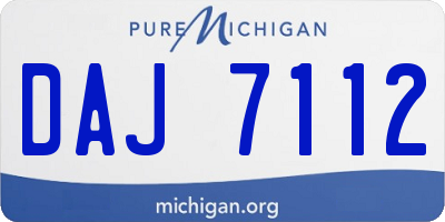 MI license plate DAJ7112